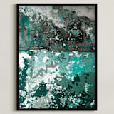 "Love on the wall" - Art Print in Emerald Teal by Simi Gauba - Framed