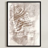 "Contemporary Botanical Series 2" - Art Print in Bronze by Angela Simeone - Framed
