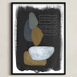 "Balancing Edge" - Art Print in Granite by Lisa Travis - Framed