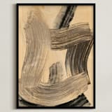 "Neutral Essence Series 2" - Art Print in Tan and Black by Angela Simeone - Framed