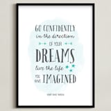 "Go Confidently" - Art Print in Teal by Sandra Picco Design - Framed