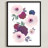 "Delighted" - Art Print in Spring Blue by AlisonJerry - Framed