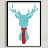 "Mr Dear" - Art Print in Teal blue by Johanna Phillips Huuva - Framed