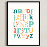 "Mix it up Alphabet" - Art Print in Emerald Green by Stephanie Strouse - Framed