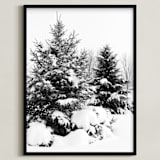 "Holiday Evergreens" - Art Print in Coal by Karen Kaul - Framed