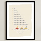 "The Counting Ocean" - Personalized Art Print in Indigo by Michelle Enderton - Framed