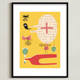 "Fun Games That Make You Laugh" - Art Print in Big Lemon by ERAY - Framed