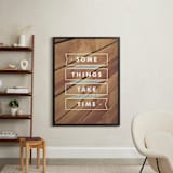 "Some Things Take Time" - Art Print in Light Aqua by Monica Tuazon - In a Room