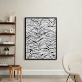 "Ebb and Flow Ink Lines" - Art Print in Black Ink by Elliot Stokes - In a Room