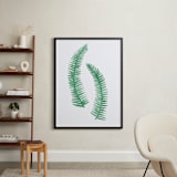"Painted Ferns" - Art Print in White by Katharine Watson - In a Room