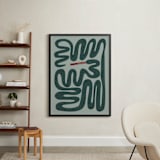 "Squiggly Snake" - Personalized Art Print in Cactus by Jenna Holcomb - In a Room