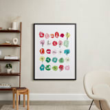 "Alpha Dots" - Art Print in Poppy Red by Kelly Ventura - In a Room