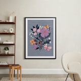 "Butterfly Floral" - Art Print in Grape by Angel Walker - In a Room