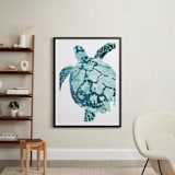 "Tropical Sea Turtle" - Art Print in Caribbean by Shirley Browning - In a Room