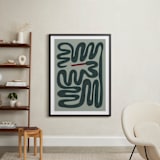 "Squiggly Snake" - Art Print in Cactus by Jenna Holcomb - In a Room