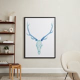 "Antlered " - Art Print in Sea by Lily Hanna - In a Room