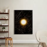 "Broken Cosmos" - Art Print in Solar Burn Yellow by Jeff Preuss - In a Room