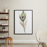 "Peacock Feather" - Art Print in Multicolor by Amanda Paulson - In a Room