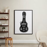 "Gig Info Guitar Case" - Personalized Art Print in Midnight by Heather Francisco - In a Room