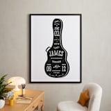 "Gig Info Guitar Case" - Personalized Art Print in Midnight by Heather Francisco - In a Room