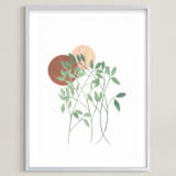 "Paper Leaves" - Art Print in soft green by Erin McCluskey Wheeler - Framed