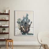"Blue Cactus" - Art Print in Desert Blue by Wilder California - In a Room