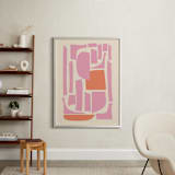 "Soulmates" - Art Print in Pink and Orange by Beth Vassalo - In a Room