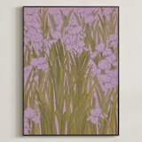 "Iris Garden" - Art Print in Dusty Lavender by Britt Friesell - Framed Canvas