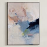 "Inner Tides" - Art Print in Pink & Blue by Arohika Verma - Framed Canvas