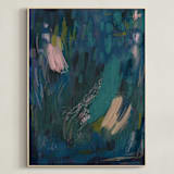 "Dreamscape 2" - Art Print in Midnight Green by Yaling Hou Suzuki - Framed Canvas