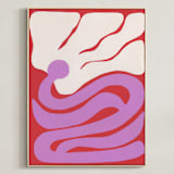 "In Full Bloom" - Art Print in Scarlet Red by Kate Sowinski - Framed Canvas