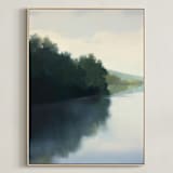 "Touching Water 1" - Art Print in Calm Water by Stephanie Goos Johnson - Framed Canvas
