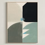 "KissKiss" - Art Print in Seafoam Blue by Christina Flowers - Framed Canvas