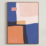 "Provence Abstract No. 2" - Art Print in ultra marine by Pippa Shaw - Framed Canvas