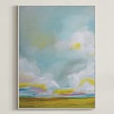 "Summering Forever" - Art Print in Golden Yellow by Emily Jeffords - Framed Canvas