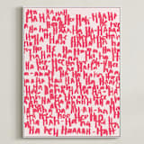 "HA-HA-HA-HA" - Art Print in Rose by Kate Roebuck - Framed Canvas