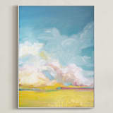 "Summer Winds" - Art Print in Golden Yellow by Emily Jeffords - Framed Canvas