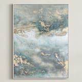 "Luminous Smoke No. 2" - Art Print in Sage & Gold by Julia Contacessi - Framed Canvas