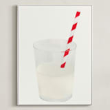 "Whole Milk" - Art Print in Warm Grey by Monica Loos - Framed Canvas