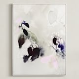 "Evening Flora" - Art Print in Pink Gray by Marta Spendowska - Framed Canvas