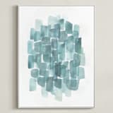 "Steely Blues" - Art Print in Steel Blue by Tennyson Tippy - Framed Canvas