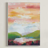 "Leaving Ojai" - Art Print in Vibrant Pink by sue prue - Framed Canvas