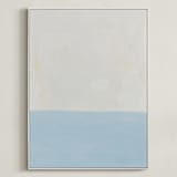 "Calm At Sea" - Art Print in Tranquil Blue by Amanda Phelps - Framed Canvas