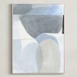 "Construct 3" - Art Print in Soft Blues by Ashleigh Ninos - Framed Canvas
