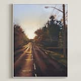 "Hometown Nostalgia" - Art Print in Sunset burnt orange by Amelia McMurrin - Framed Canvas