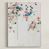 "Cascade" - Art Print in Coral by Sonal Nathwani - Framed Canvas