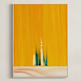 "Emerging" - Art Print in Orange Yellow by Jennifer Spencer - Framed Canvas