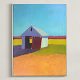 "Pumpkin Shed" - Art Print in Orange Gold by Carol C. Young - Framed Canvas