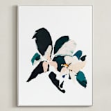 "Botanical Series #4" - Art Print in Dark blue by Caryn Owen - Framed Canvas