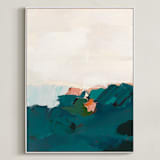 "Coastal Swell" - Art Print in White by Caryn Owen - Framed Canvas